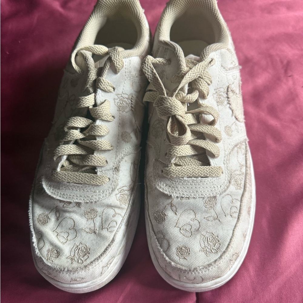 Floral Beige Women's Sneakers